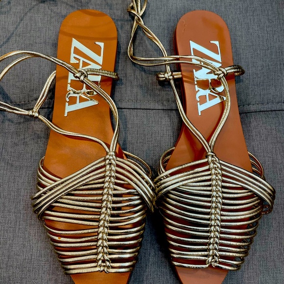 Zara strappy flat sandals